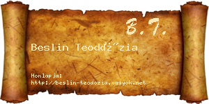 Beslin Teodózia névjegykártya